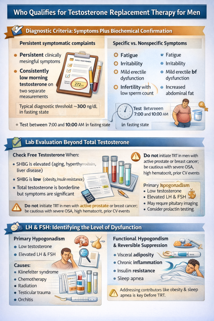 Who qualifies for testosterone replacement therapy for men