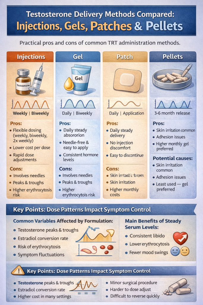 Testosterone Delivery methods compared 
